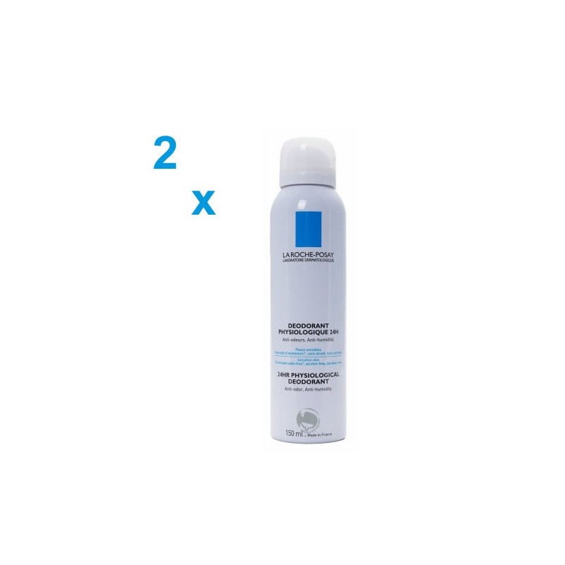 La Roche Posay desodorante fisiológico aerosol duplo 2x150 ml