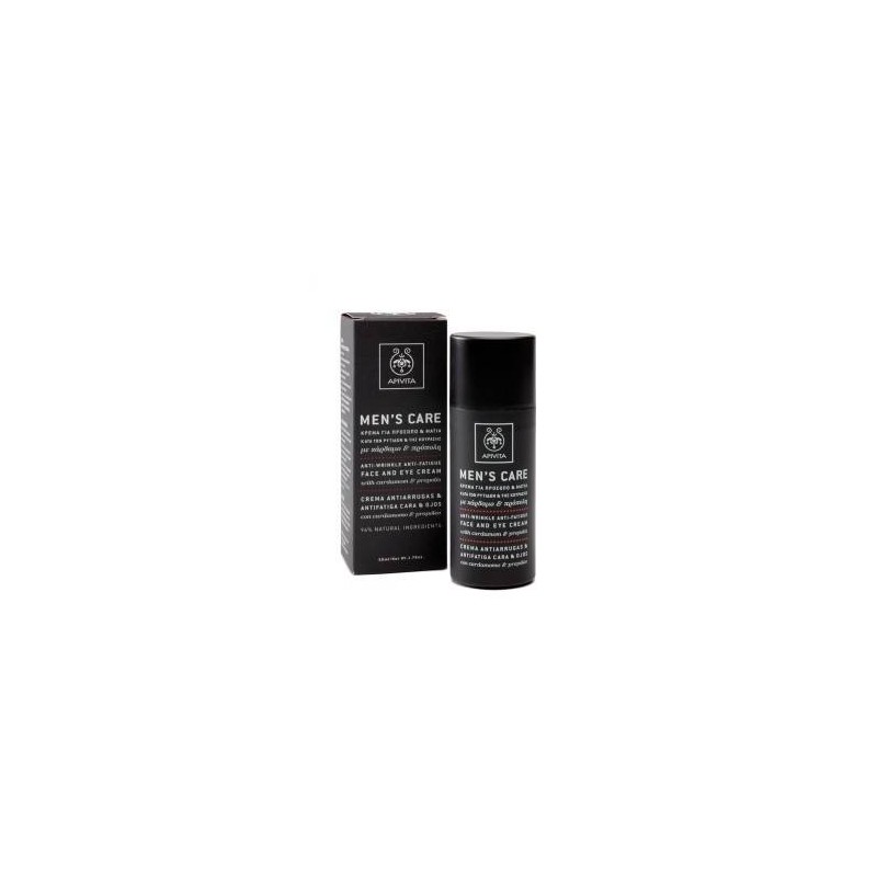 Men´s care Apivita crema anti-arrugas y antifagia facial y ojos con cardamomo y propóleo 50 ml