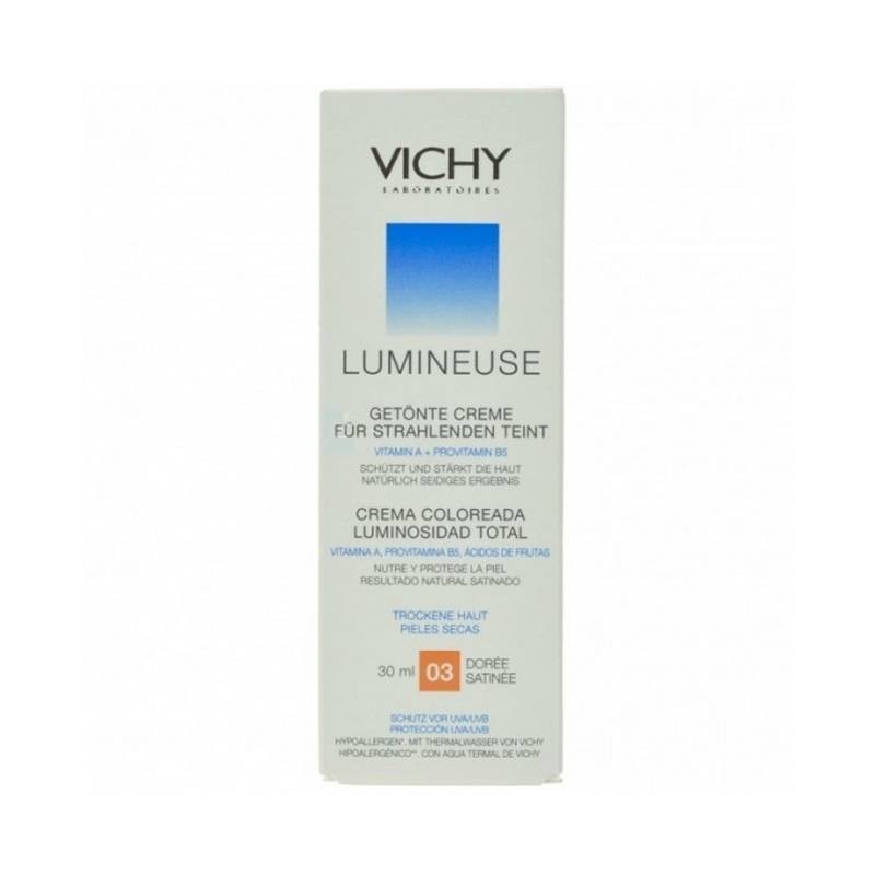Vichy Lumineuse crema con color reveladora de luminosidad acabado satinado Doré piel seca 30 ml