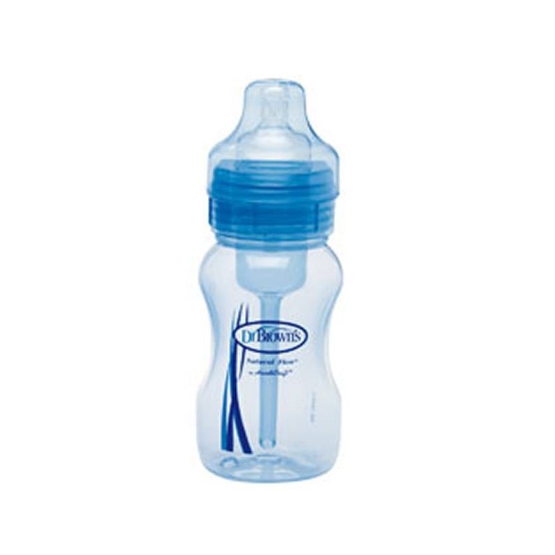 Biberón Dr. Brown Boca Ancha Azul 240 ml 1 unidad